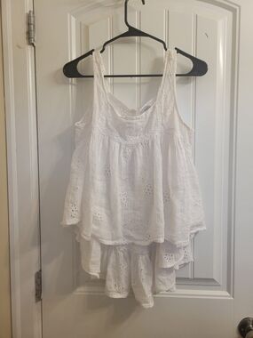 2/$25 Patrons of Peace White Eyelet Tiered Tank